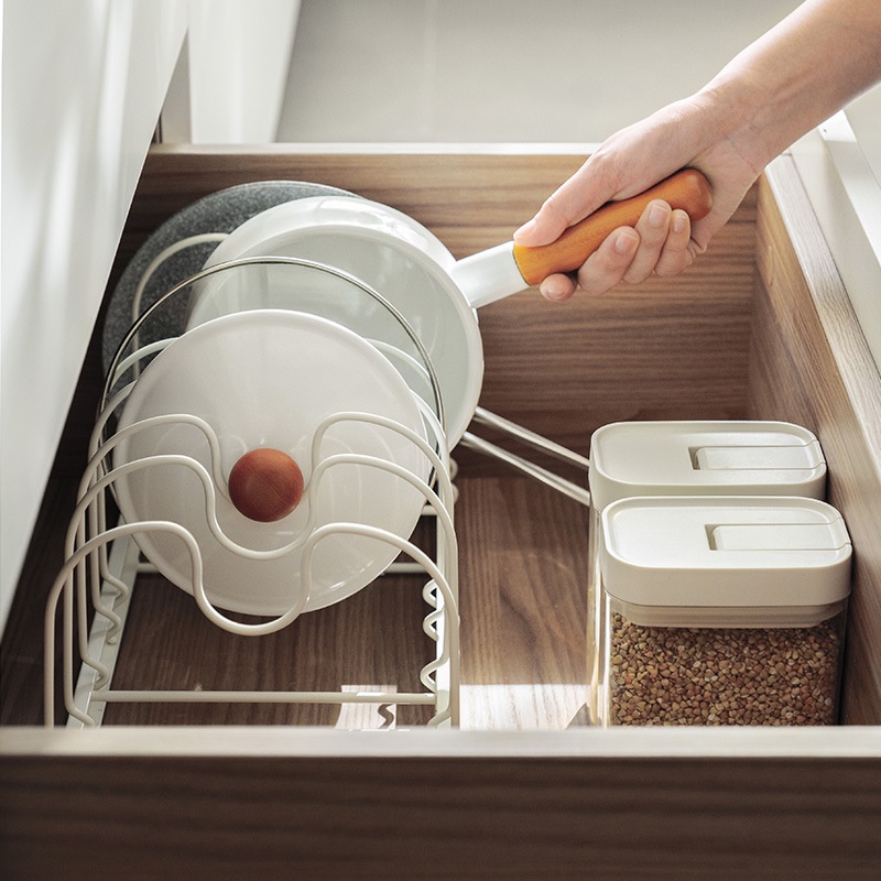 Giá đỡ nắp nồi bằng sắt có thể mở rộng tiện lợi