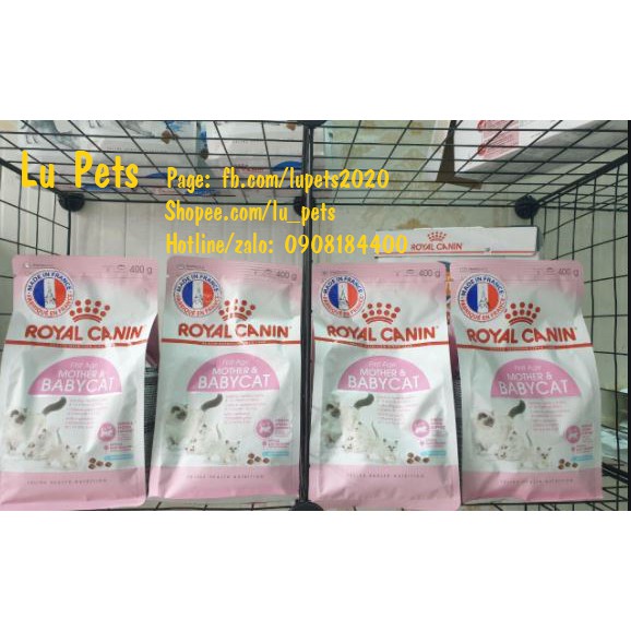 Thức Ăn Hạt Royal Canin Mother & BabyCat Cho Mèo 400g| Hạt Khô Canin Mother & BabyCat  Cho Mèo