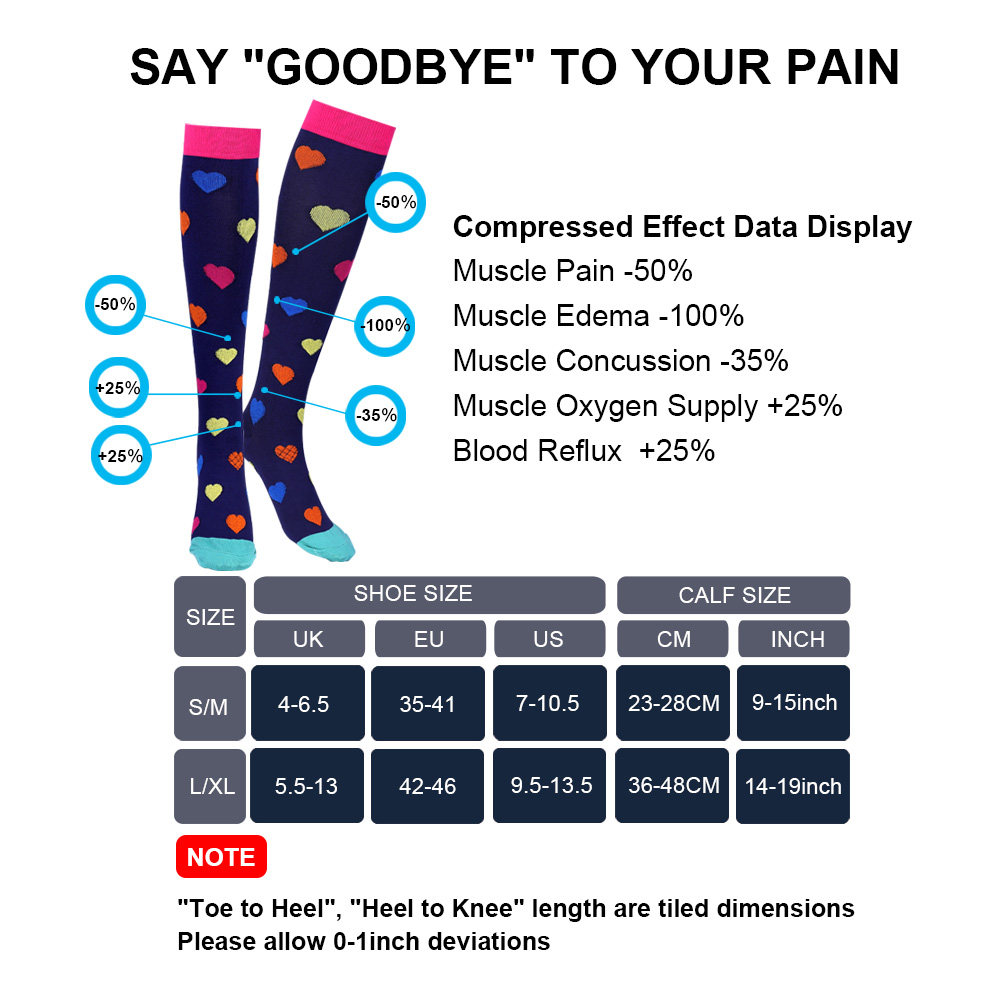 Set 3 / 5 / 6 Đôi Tất Thể Thao 30mmhg Edema Diabetes Cho Nữ