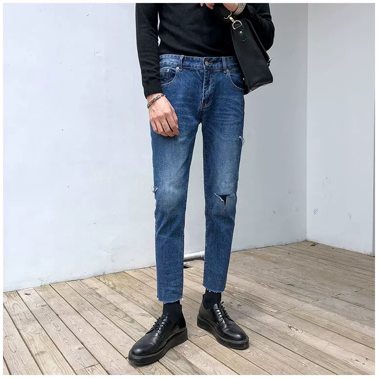 Quần Skinny Rách Sườn-026