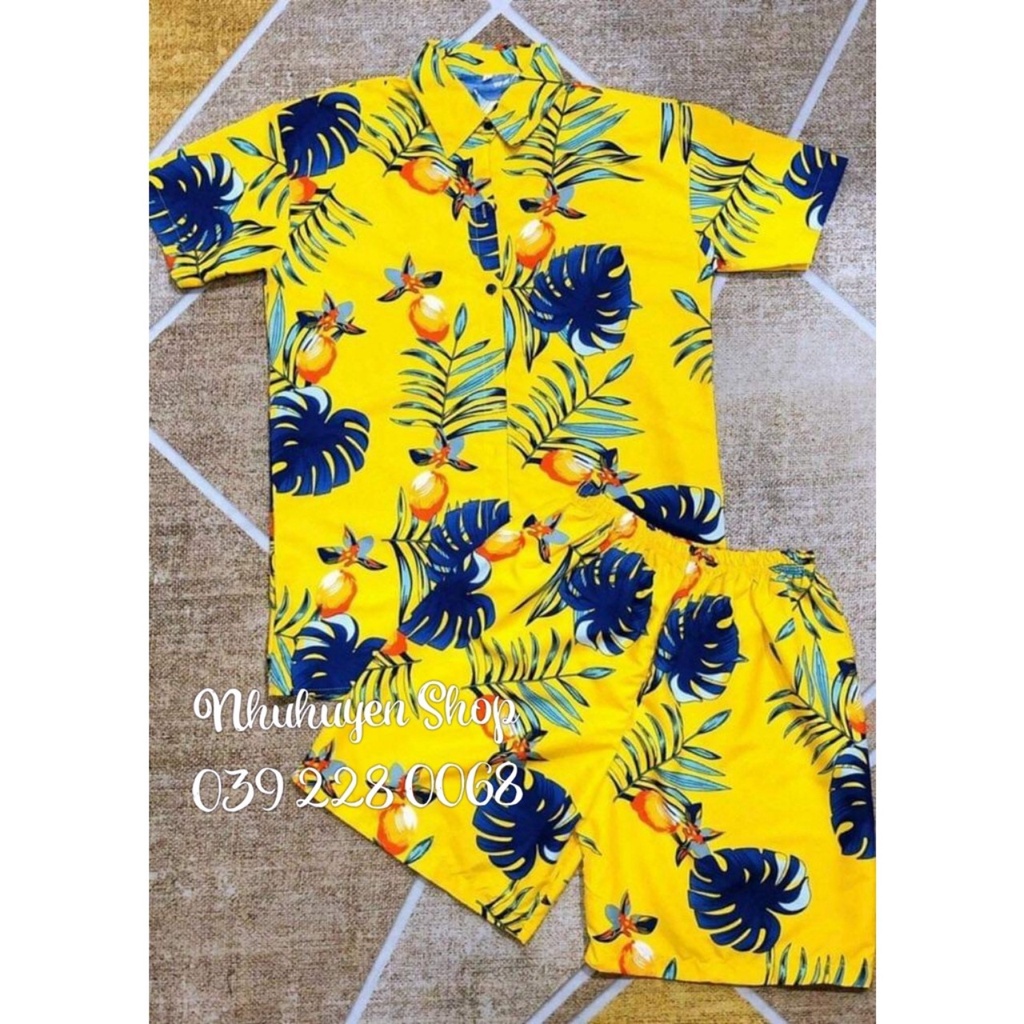 (Tổng kho HCM - Nhuhuyen shop) - set bộ mẫu quả đào nền vàng đủ size cho gia đình, team đến 120kg, chất kate thái 1