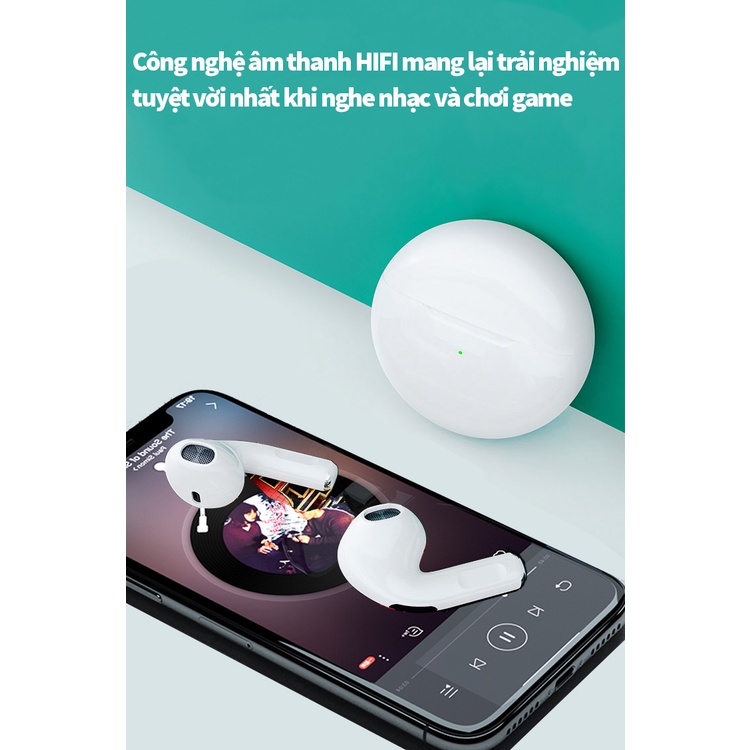 Tai nghe Bluetooth Pro 6 TWS, tai phone không dây mini giá rẻ dùng cho Androi và Ios
