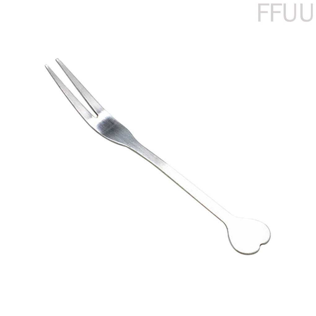 Nĩa ăn trái cây bằng thép không gỉ thiết kế đầu hình trái tim đơn giản tiện dụng 86