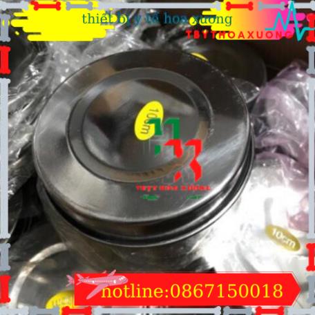 Hộp Inox Tròn Cỡ Trung Y Tế - Hộp Đựng Bông Gòn phi 8 , kích  thước 8,5x7cm