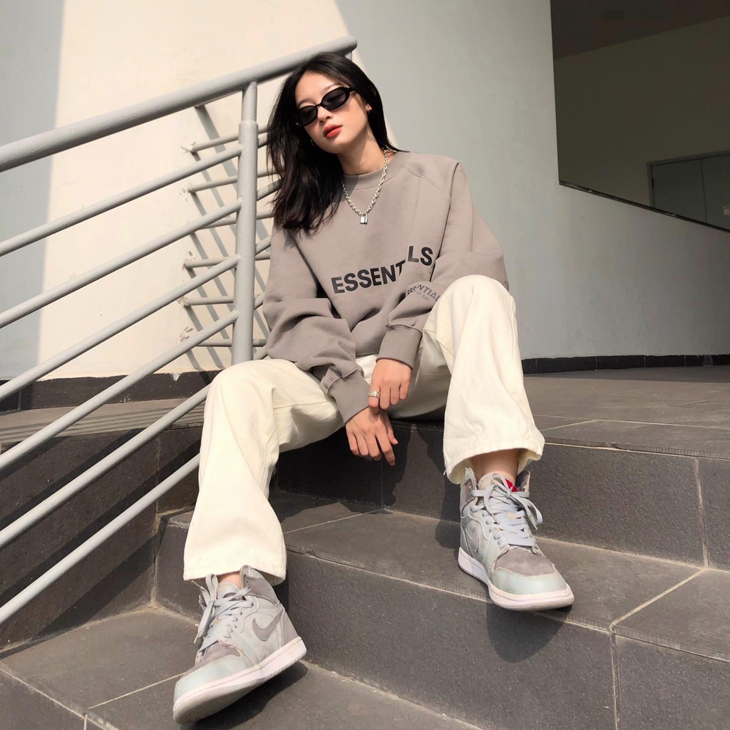 Áo Sweater Essentials Fear Of God SS20, Essentials FOG Sweater in cao su nổi, Chất liệu nỉ bông, 5 màu DuSo