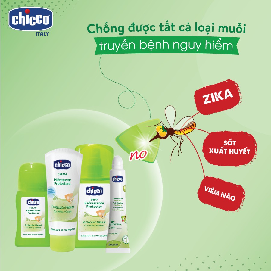 Xịt/kem/lăn chống muỗi và côn trùng đốt Chicco cho bé từ 2M+