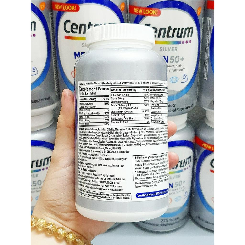 sale date 1/24 centrum men's 50+ chai 275 viên từ mỹ, vitamin tổng hợp cho nam trên 50 tuổi