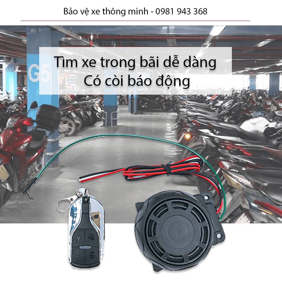 [MỚI VỀ, CÓ 2 CHÌA KHÓA] Tìm Xe Trong Bãi Còi Hú Báo Động Chống Trộm Xe Có Thiết Bị Khóa Điều Khiển Từ Xa