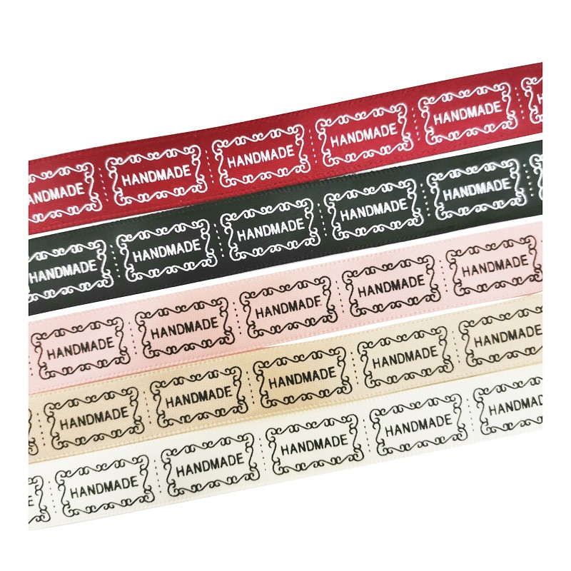 Cuộn Dây Ruy Băng 15mm 25 Yards In Họa Tiết Trắng Đen