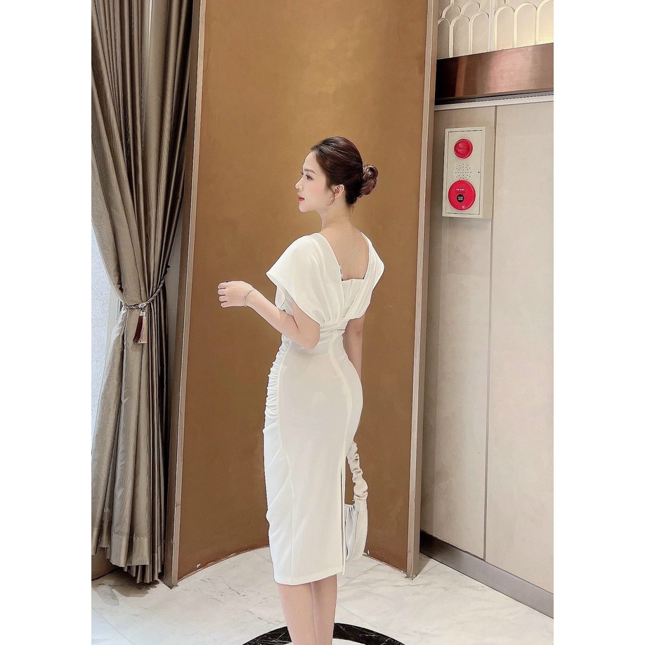 Váy body cổ tim dáng dài đầm dự tiệc
