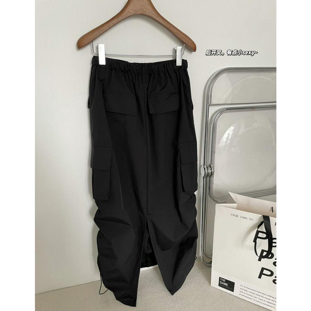 Chân Váy Dây Rút Thể Thao Dài Bên Hông Phong Cách Mỹ 63698