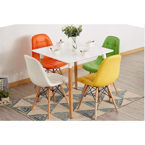 BÀN VUÔNG MẶT GỖ MDF CHÂN GỖ BEECH
