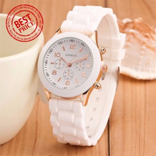 Đồng hồ nữ Geneva B054 dây cao su trắng