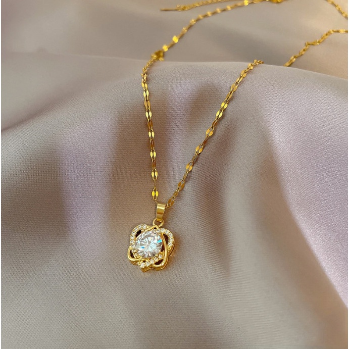 Dây Chuyền Titan Trái Tim Đính Đá Nhân Tạo Sang Trọng TT 4172