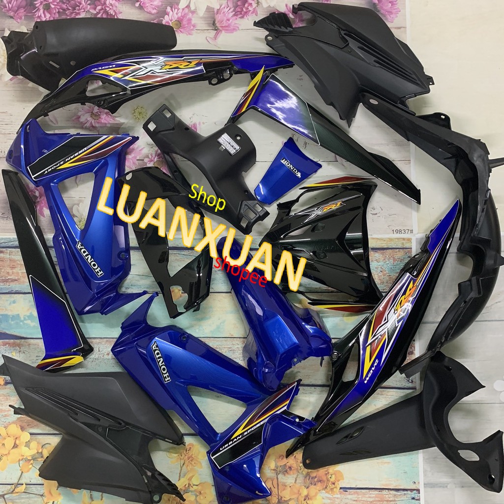 Bộ dàn áo xe wave RSX Màu XANH -RSX siêu nhân 2008 - RSX 100 đời 2008 đến 2012 -Full nhựa trắng nguyên sinh cao cấp