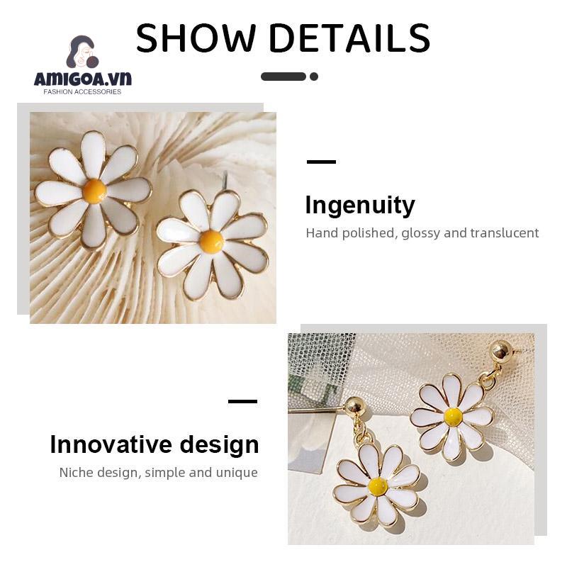 ✨✨Bông Tai Mạ Bạc 925 Hình Hoa Cúc Ngọt Ngào Thời Trang