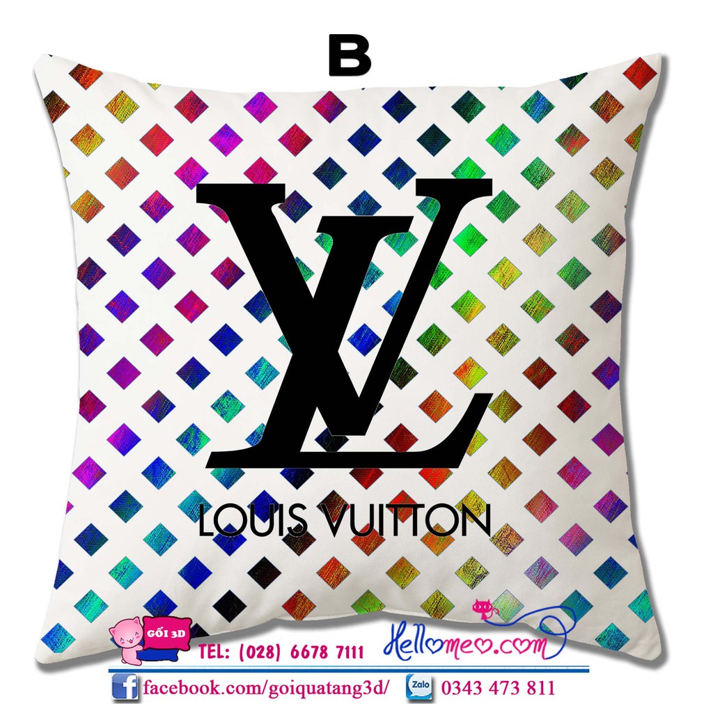 Vỏ Gối Vuông Sofa, Bao Gối Ôm Trang Trí, Bọc Gối Tựa Phòng Khách Đẹp Rẻ Tại Shoppe 45 x 45cm Mẫu LV