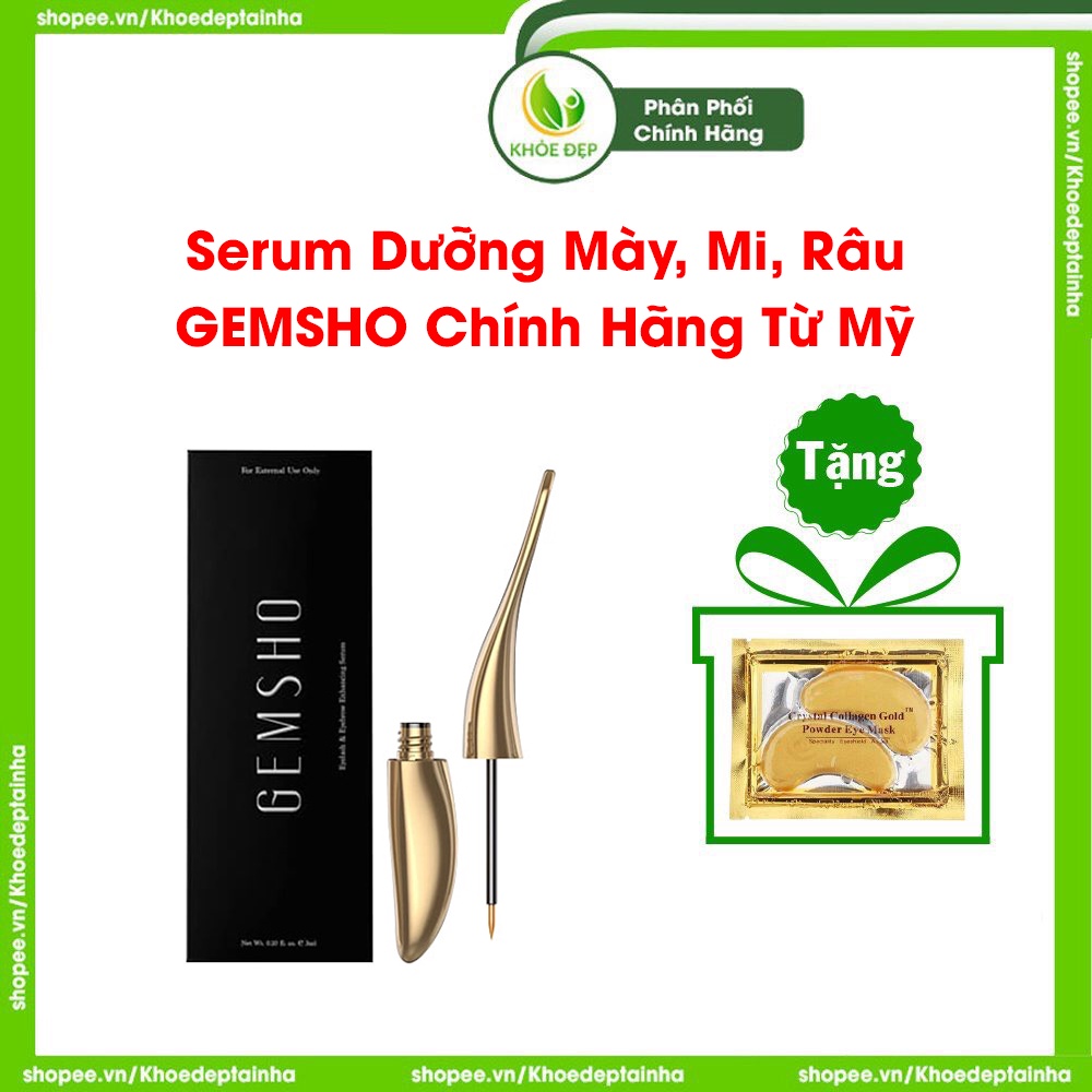 Tinh Chất Dưỡng Mi Mày, Kích Thích Mọc Râu Lông Mày Lông Mi, Serum Dưỡng Lông Mày Gemsho Eyelash & Eyebrow Chính Hãng