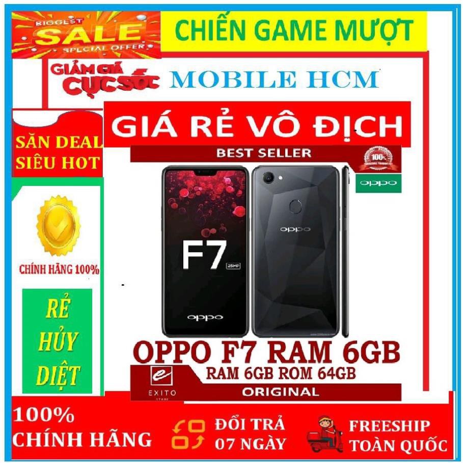 điện thoại OPPO F7 CHÍNH HÃNG 2sim ram 4G/64G mới, Chơi PUBG-FREE FIRE mượt