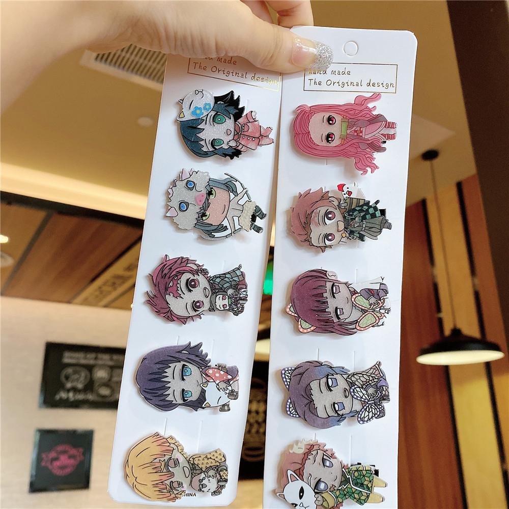 Dây Buộc Tóc Co Giãn Bằng Cao Su Acrylic In Họa Tiết Demon Slayer 15H Cho Nữ