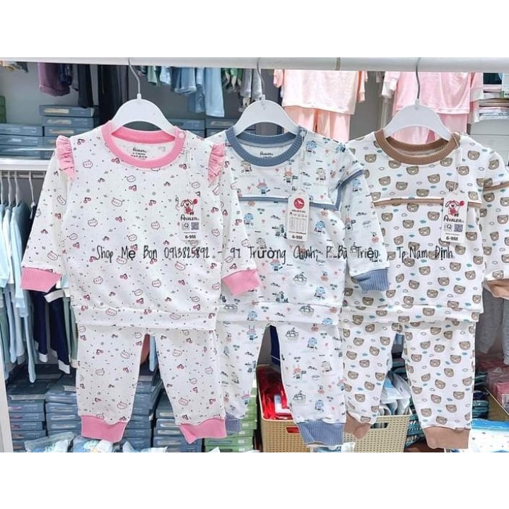 AVALER - Bộ dài tay bé trai, gái chính hãng chất nỉ coton da cá