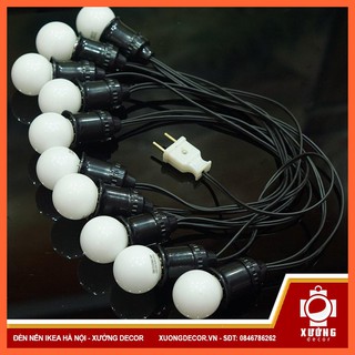 Đèn dây bóng tròn đui e27 gia công 10m 20 bóng 3w