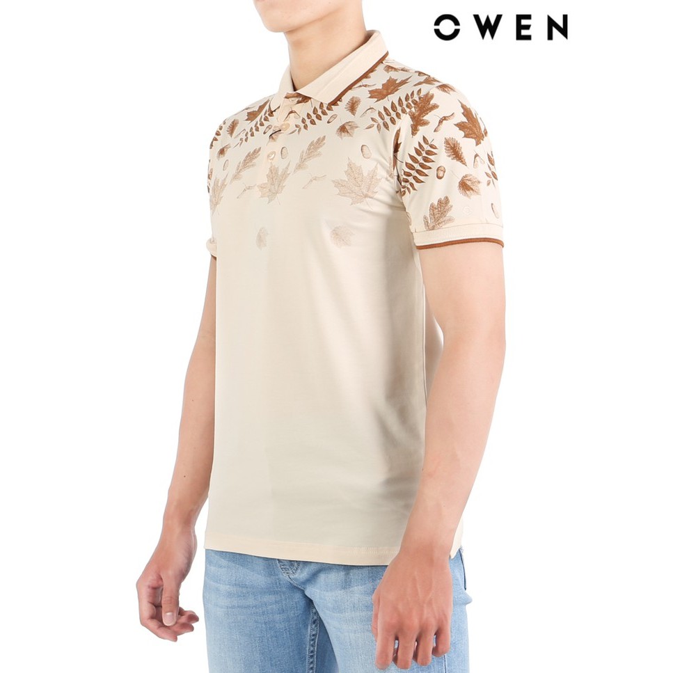 Áo polo ngắn tay Owen Bodyfit màu kem - APV21861 | BigBuy360 - bigbuy360.vn