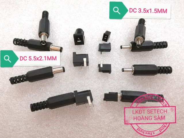 Đầu Jack cắm nguồn DC 5.5x2.1mm (đầu vàng dài,đầu đen), 5.5x2.5, 3.5x1.5mm