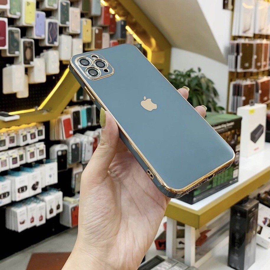 [Mã ELFLASH5 giảm 20K đơn 50K] Ốp dẻo mạ viền gold vuông sang trọng dành cho iPhone 12/12pro/12promax/ 11/11pro/11promax