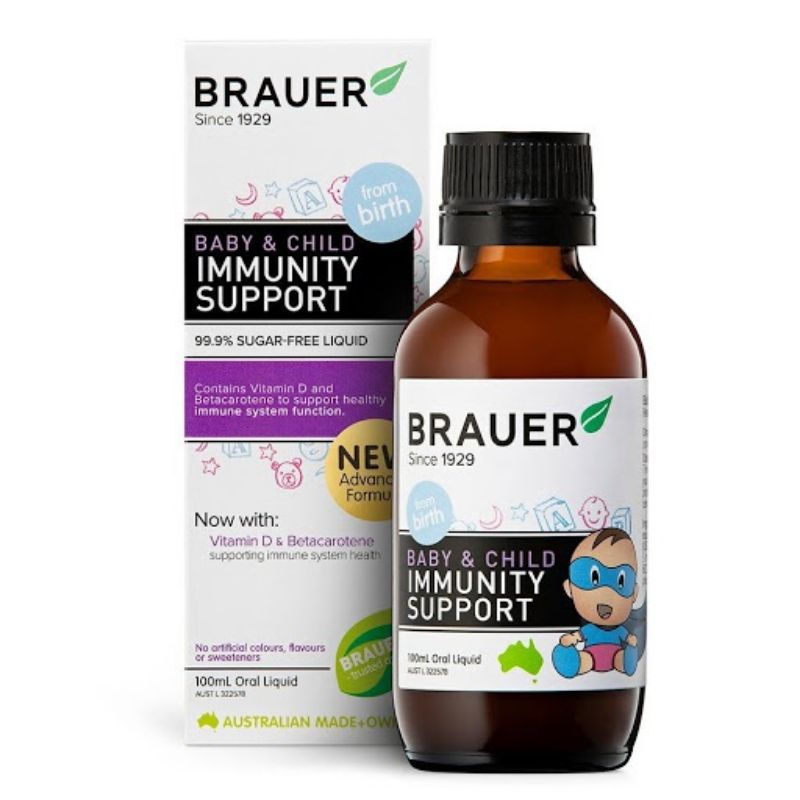 Siro Tăng Sức Đề Kháng Trẻ 1-12 Tuổi Brauer Baby &amp; Child Immunity Support 100ml