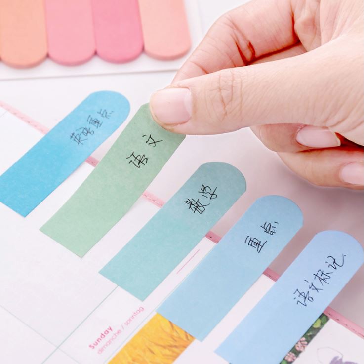 120 Miếng Giấy Ghi Chú Đánh Dấu Sách Bookmark Pastel