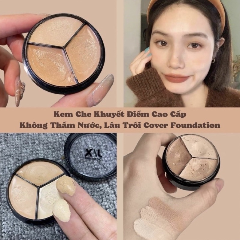 Kem Che Khuyết Điểm Cao Cấp Dupe Pony Effect JIX Không Thấm Nước, Lâu Trôi Tripple Cover Concealer
