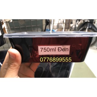 50 cái hộp CN nhựa microwave đen trong