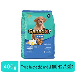 THỨC ĂN CHO CHÓ CON Ganador Puppy Dạng hạt Vị Trứng và Sữa Túi 400g