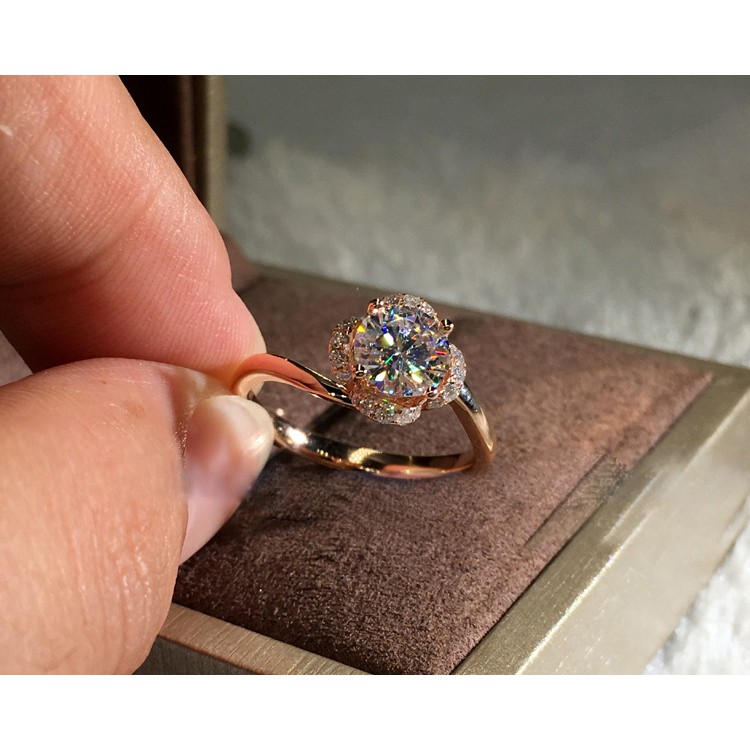 Jewelry Luxury Platinum Plated Rose Gold Zircon Ring