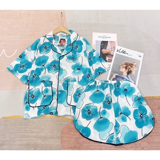 Bộ Mặc Nhà Pijama Lụa Mango Cộc Đùi Size Dưới 65kg