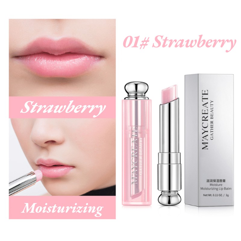 Son dưỡng môi MAYCREATE hương Dâu tây / chanh chăm sóc môi