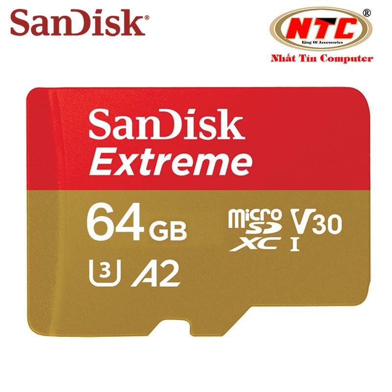 Thẻ Nhớ MicroSDXC SanDisk Extreme 64GB V30 U3 4K A2 R170MB/s W90MB/s (Vàng)