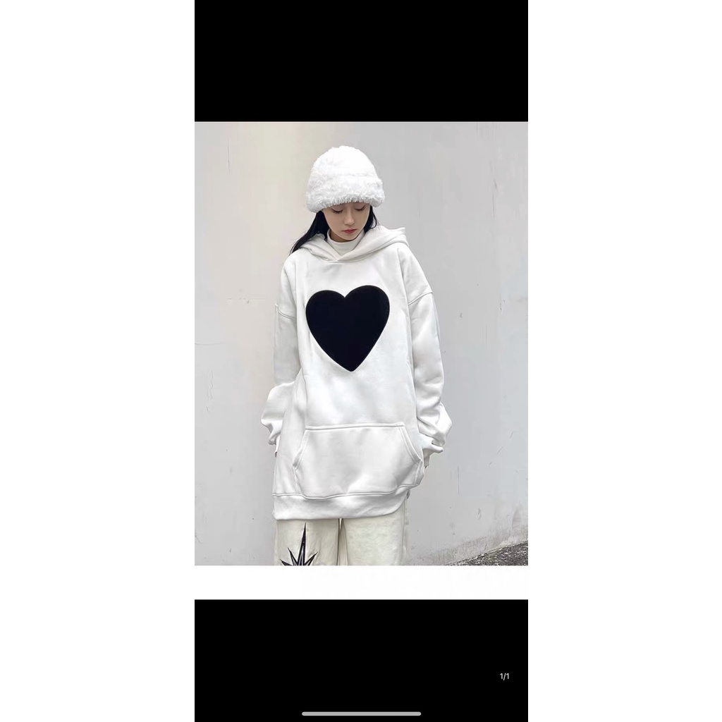 Áo Hoodie tim chữ lưng mũ 2 lớp-6C0T