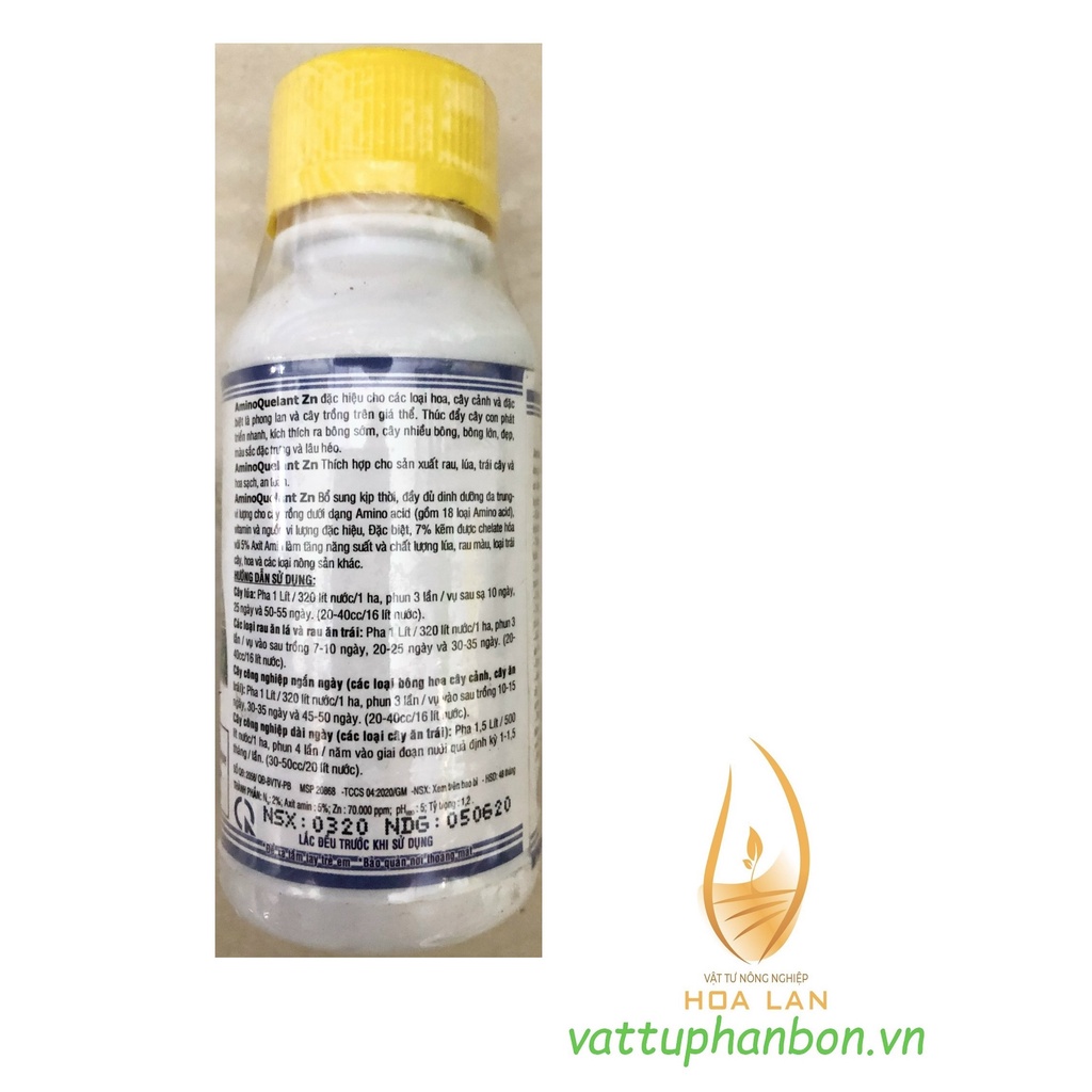 Phân bón vi lượng Amino Quelant Zn bổ sung Kẽm, Chống Vàng Lá sinh lý cho cây trồng - #081A# 100ml