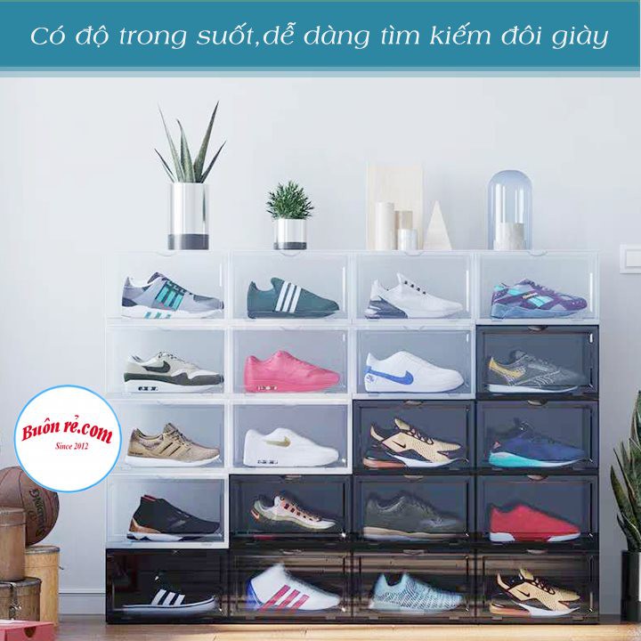 Hộp đựng giày size lớn nhựa cứng có nắp cửa trong suốt Việt Nhật hàng cao cấp (MS:3869) -Buôn rẻ 01278