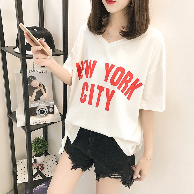 [Hàng Có Sẵn] [Free size] Áo New York City Trắng Siêu Hot 