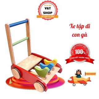 Xe tập đi con gà gỗ, xe cho bé tập đi gỗ con gà Siêu chất lượng