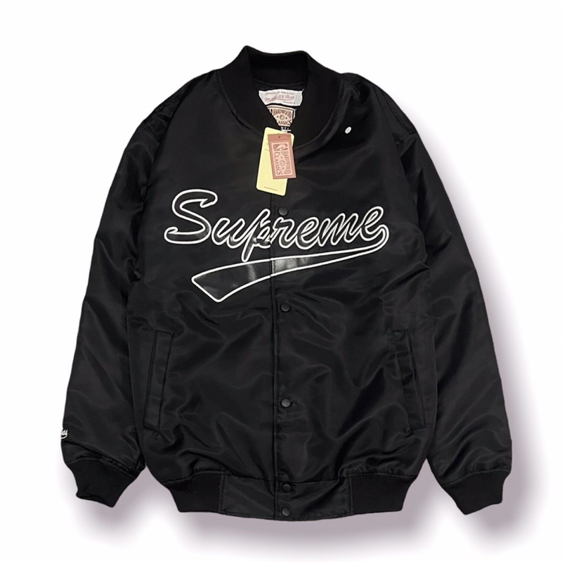Áo Khoác Varsity SUPREME X Mithchell &NESS Đen