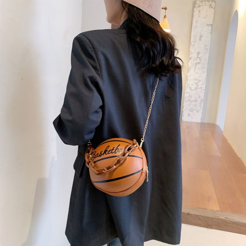 Túi Xách Da PU Hình Quả Bóng Rổ Thời Trang Nữ