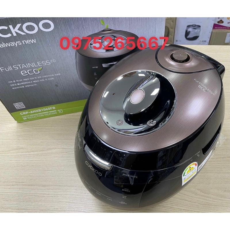 [Bao Hanh 24 Thang]NỒI CƠM ĐIỆN CUCKOO CAO TẦN CRP-AHXB1060FB 1.8L NỘI ĐỊA HÀN QUỐC_10 người ăn