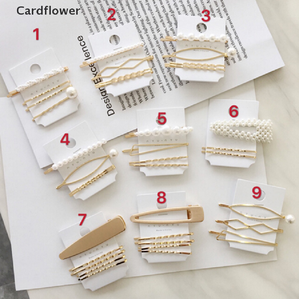 &lt; Cardflower &gt; Kẹp Tóc Đính Ngọc Trai Thời Trang Kiểu Mới 8 Phong Cách