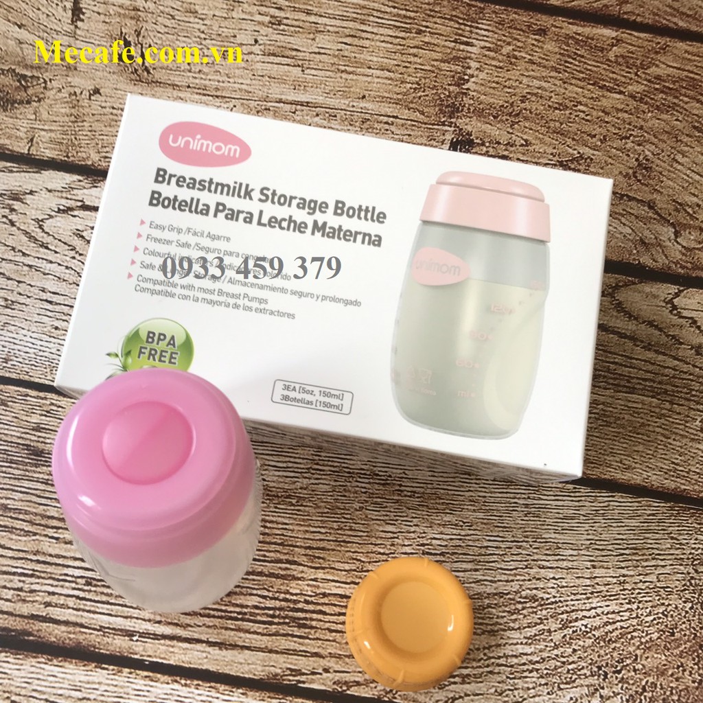 1 Bình trữ sữa Unimom 150ml + 1 nắp đậy