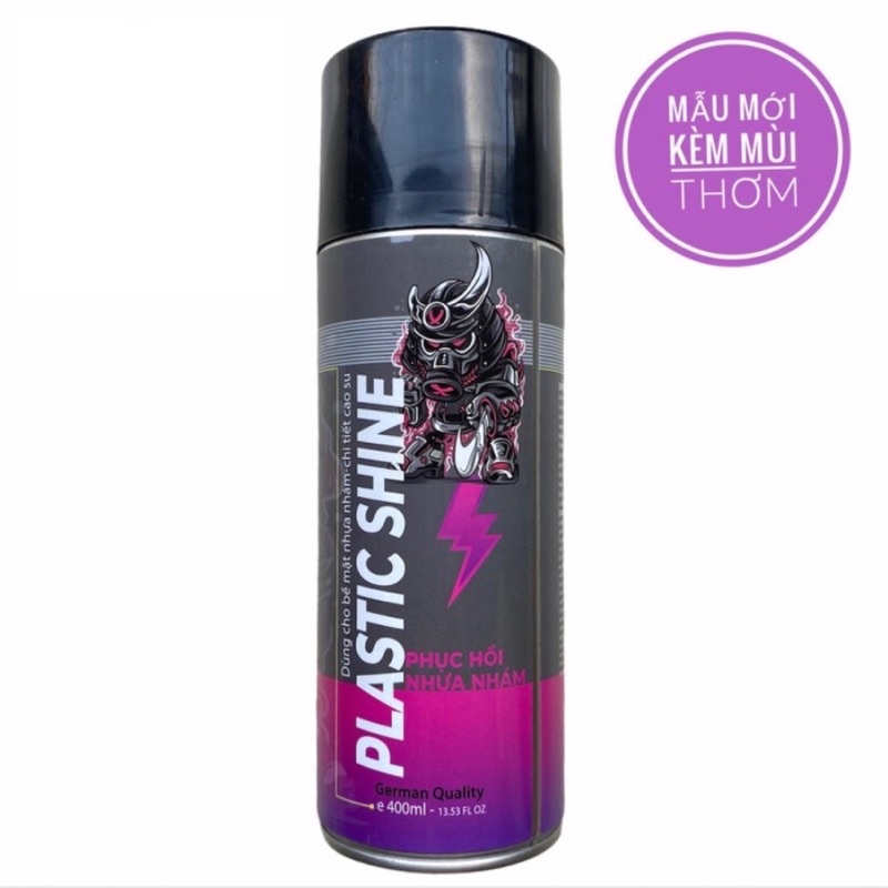 Chai phục hồi nhựa nhám đen SPRAYKING Plastic Shine phục hồi, bảo vệ nhựa nhám, cao su vỏ xe