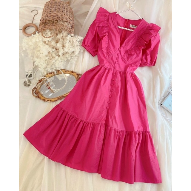 Đầm Bigsize Babydoll Cổ Bèo (Bigsize 55kg Đến 100kg (M/L/XL/XXL)